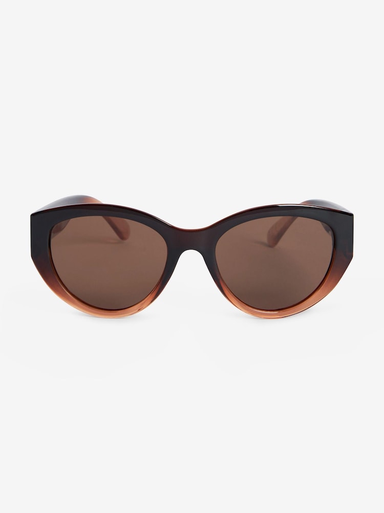 Brown - Ombre Polarized Cateye Sunglasses - Image 4 of 6