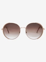 Nerz/Ecru - Runde Metall-Sonnenbrille - Bild 5 von 7