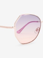 Rose Gold Metal Detail Square Frame Sunglasses - Image 5 of 5