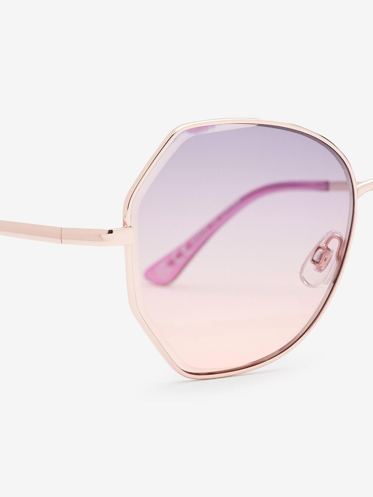 Rose Gold Metal Detail Square Frame Sunglasses - Image 5 of 5