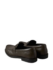 Calvin Klein Brown Thea - Leather Pleated Penny Loafers - Image 4 of 6