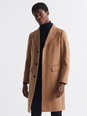 Reiss Camel Tycho Cashmere Coat - Image 1 of 8