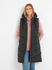 Tog 24 Black Ranskill Long Padded Hooded Gilet - Image 1 of 10