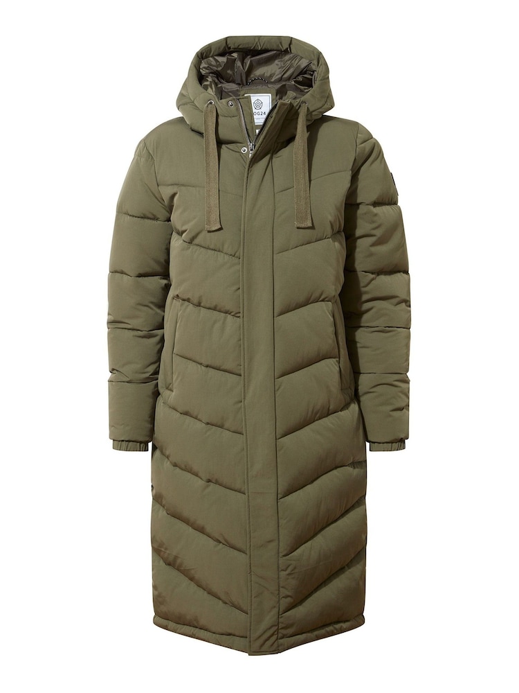 Tog 24 Green Raleigh Thermal Padded Hooded Long Coat - Image 8 of 8