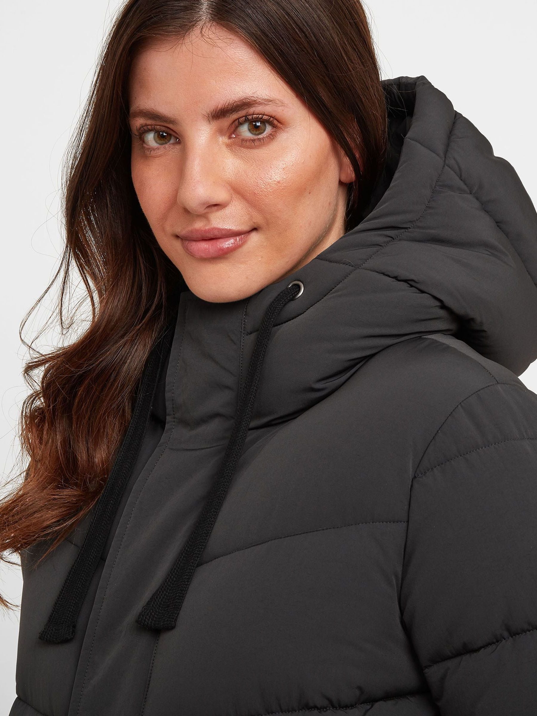 Tog 24 Black Raleigh Thermal Padded Hooded Long Coat