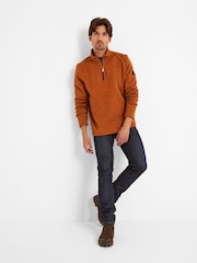Tog 24 Orange Pearson Knit Look Quarter Zip Fleece - Image 1 of 6