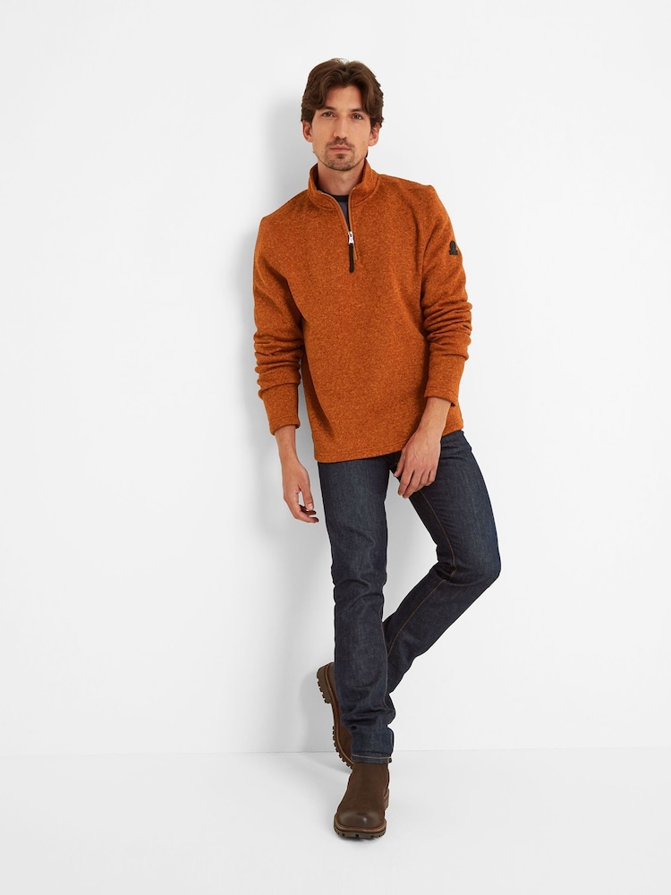 Tog 24 Orange Pearson Knit Look Quarter Zip Fleece - Image 1 of 6
