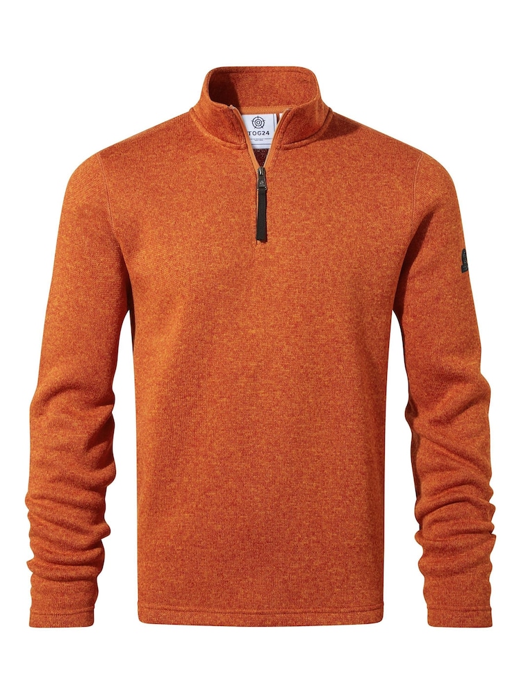Tog 24 Orange Pearson Knit Look Quarter Zip Fleece - Image 6 of 6