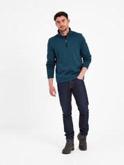 Tog 24 Blue Pearson Knit Look Zip Neck Fleece - Image 1 of 5