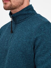 Tog 24 Blue Pearson Knit Look Zip Neck Fleece - Image 4 of 5