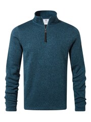 Tog 24 Blue Pearson Knit Look Zip Neck Fleece - Image 5 of 5