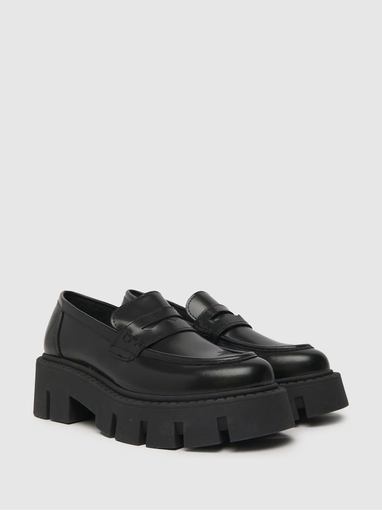 Schuh Lauren Chunky Leather Loafers - Image 2 of 4