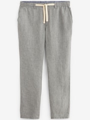 Grey Signature Leomaster Italian Delave Linen Drawstring Trousers - Image 5 of 8