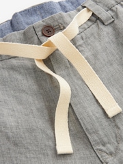 Grey Signature Leomaster Italian Delave Linen Drawstring Trousers - Image 6 of 8