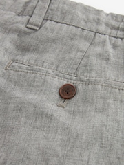 Grey Signature Leomaster Italian Delave Linen Drawstring Trousers - Image 7 of 8