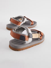 Tan/Grey Standard Fit (F) Trekker Sandals - Image 3 of 5