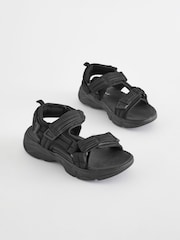 Black Sporty Trekker Sandals - Image 1 of 6