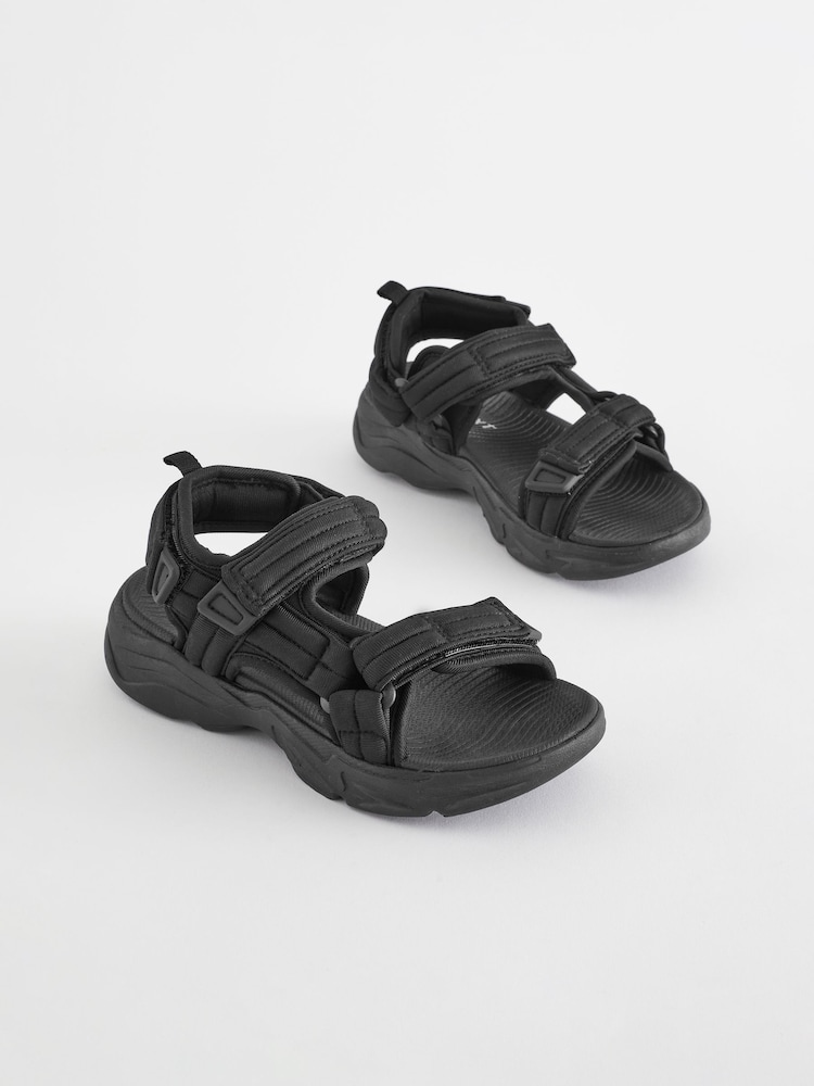 Black Sporty Trekker Sandals - Image 1 of 6