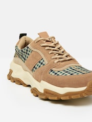 Joules Trek Natural Check Trainers - Image 5 of 5