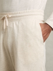 Reiss Oatmeal Melange Tyne Drawstring Fleece Lined Shorts - Image 4 of 6