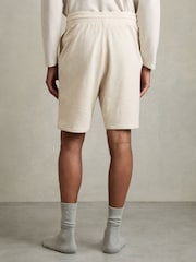 Reiss Oatmeal Melange Tyne Drawstring Fleece Lined Shorts - Image 5 of 6