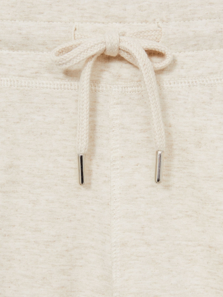 Reiss Oatmeal Melange Tyne Drawstring Fleece Lined Shorts - Image 6 of 6