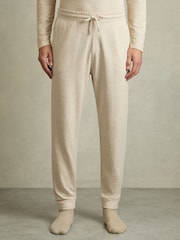 Reiss Oatmeal Melange Jose Drawstring Fleece Lined Joggers - Image 2 of 5
