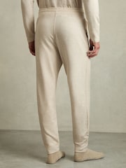 Reiss Oatmeal Melange Jose Drawstring Fleece Lined Joggers - Image 3 of 5