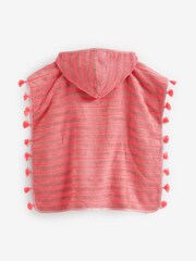 Fluro Stripe Pink Towelling Poncho - Image 2 of 2