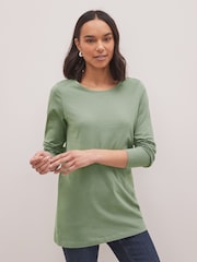 Khaki Green 100% Cotton Tall Long Sleeve Top - Image 1 of 4