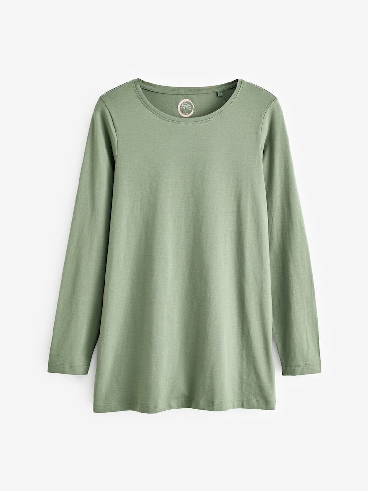 Khaki Green 100% Cotton Tall Long Sleeve Top - Image 4 of 4