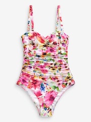 Rosa Blümchen - Shaping-Bandeau-Badeanzug mit Rüschen - Bild 5 von 5