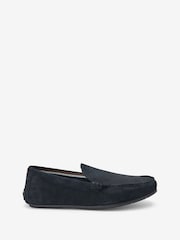 Navy Blue Suede Driver Shoes - Image 2 of 5
