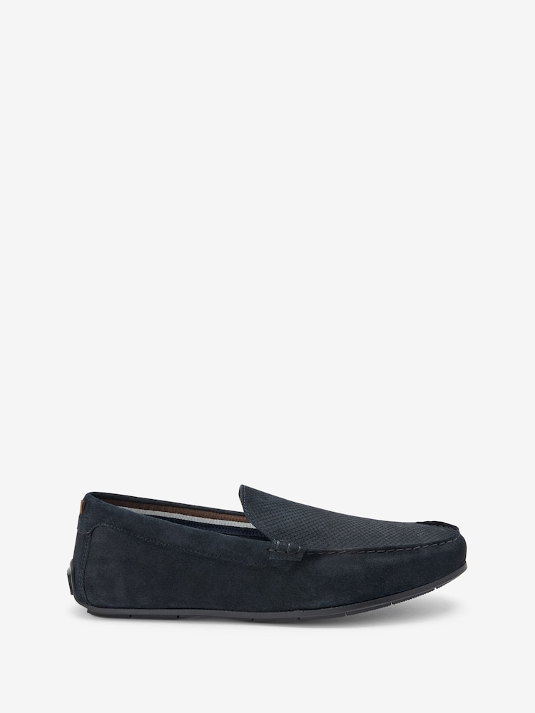 Navy Blue Suede Driver Shoes - Image 2 of 5