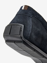 Navy Blue Suede Driver Shoes - Image 5 of 5