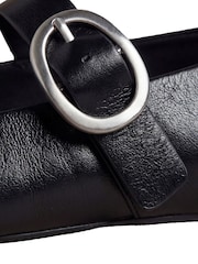 Calvin Klein Black Leather Mary Jane Ballerinas - Image 6 of 6
