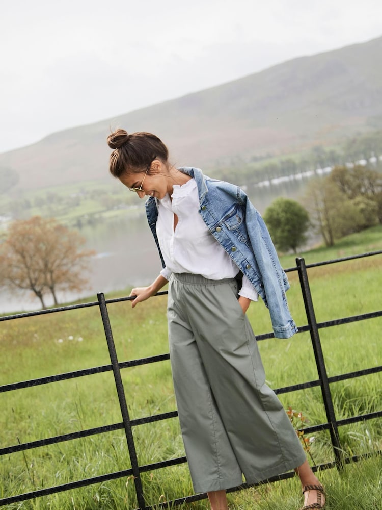 Joules Naomi White Button Through Blouse With Frills - Image 8 of 8