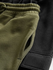 Black/Green Slim Fit Slim Cargo Joggers 2 Pack (3-16yrs) - Image 6 of 6