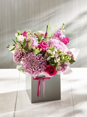 Multi Bloom Chrysanthemum and Rose Bouquet in Gift Bag - Image 1 of 4
