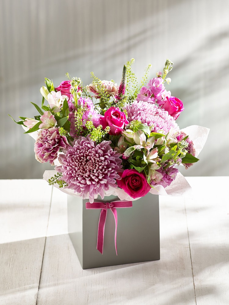 Multi Bloom Chrysanthemum and Rose Bouquet in Gift Bag - Image 1 of 4