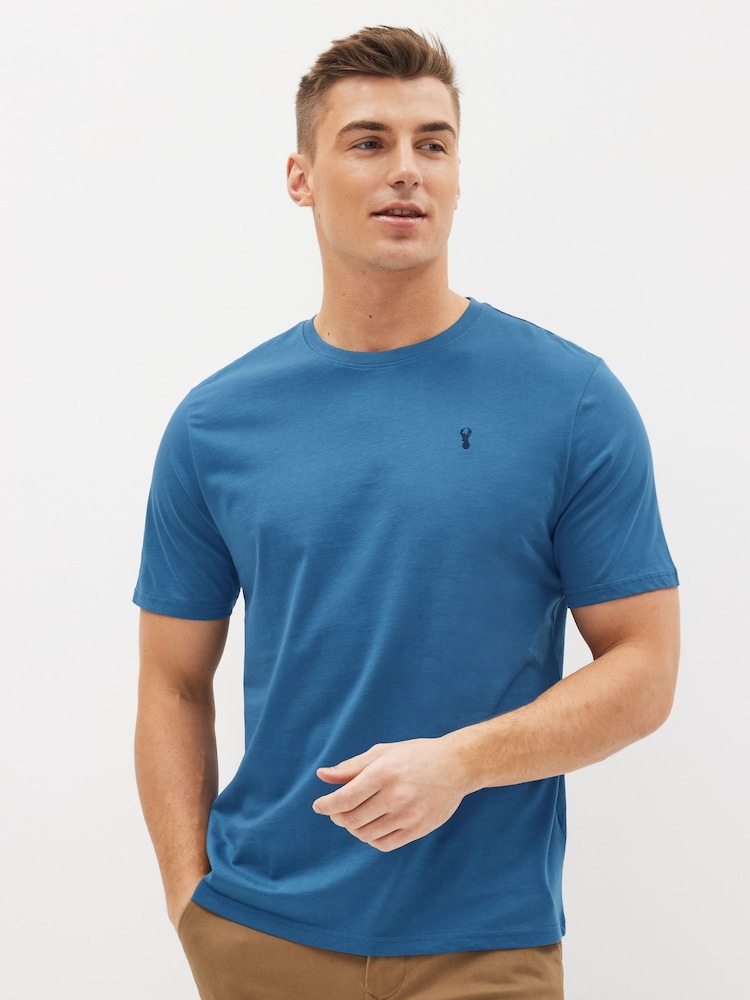 White/ Slate Grey/ Blue/ Navy Blue Regular Fit T-Shirts 4 Pack - Image 10 of 11