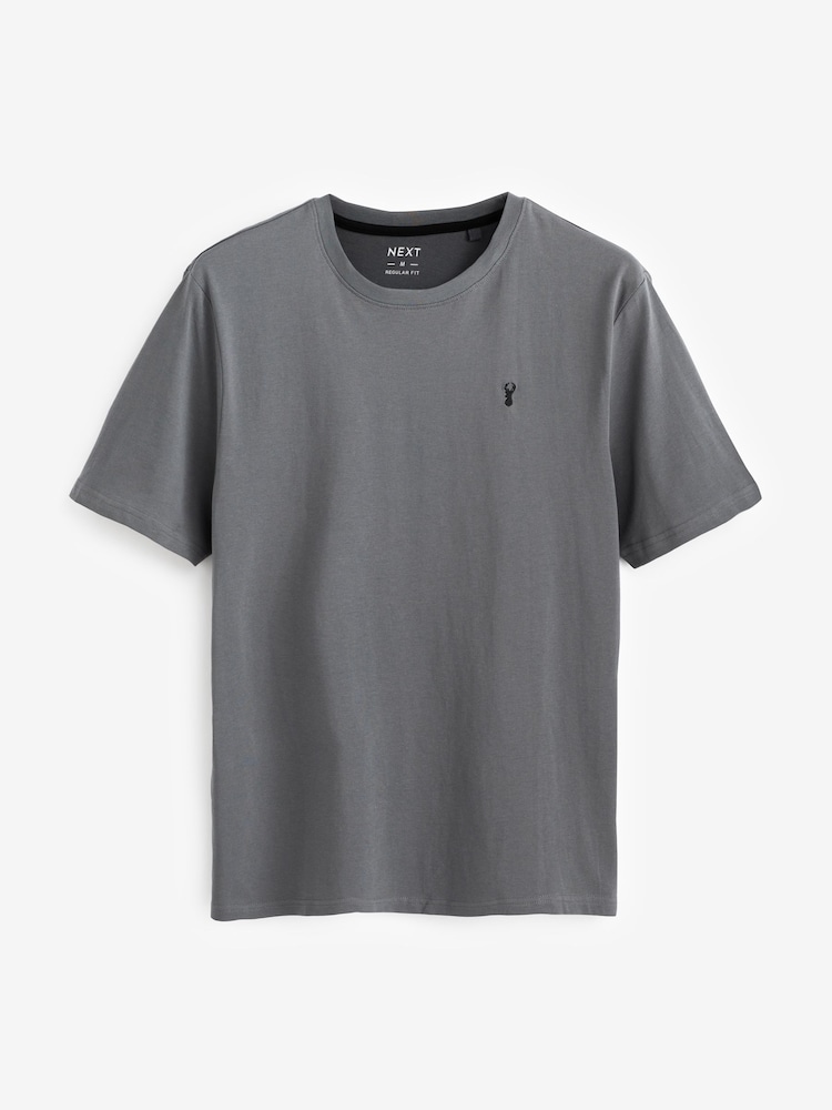 White/ Slate Grey/ Blue/ Navy Blue Regular Fit T-Shirts 4 Pack - Image 4 of 11