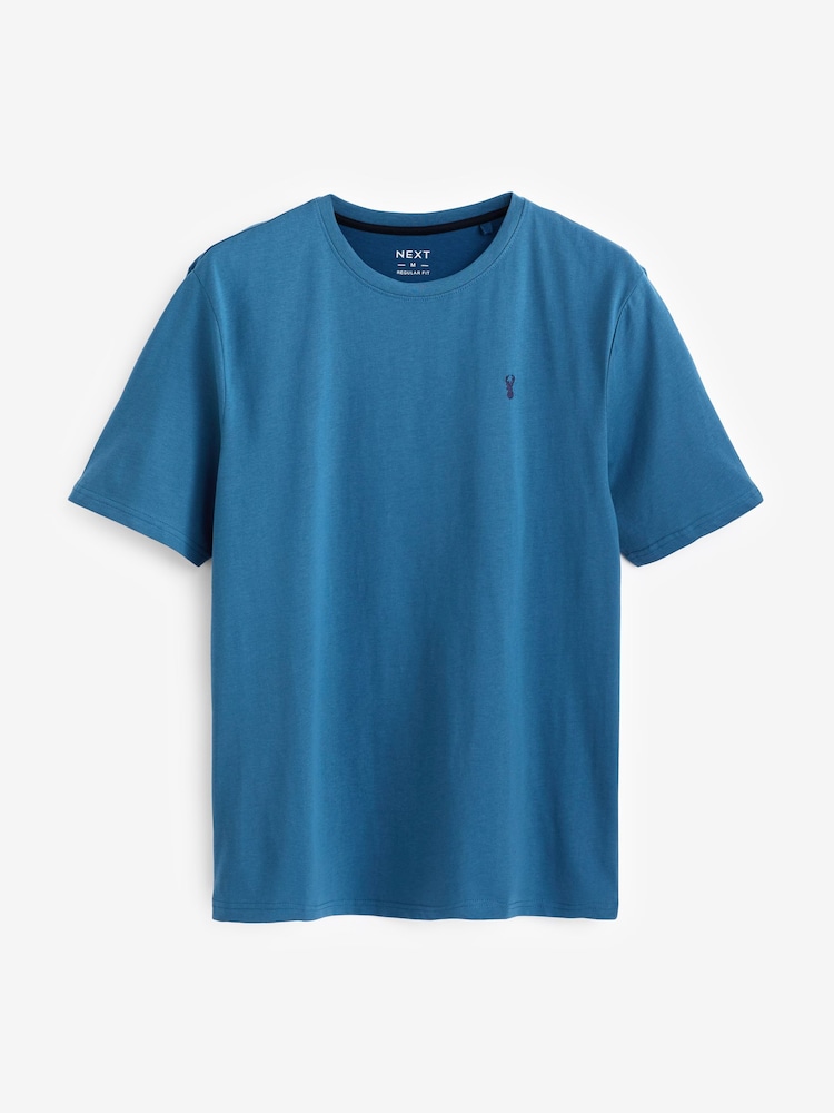 White/ Slate Grey/ Blue/ Navy Blue Regular Fit T-Shirts 4 Pack - Image 5 of 11