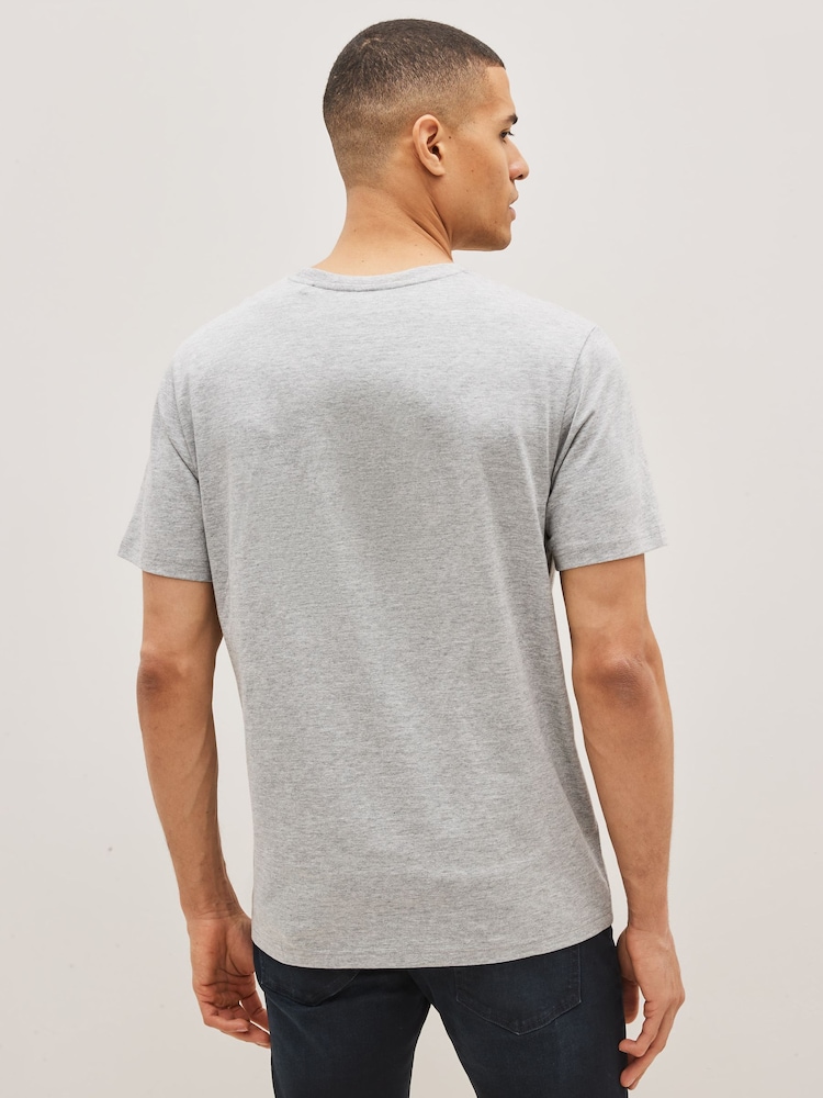 Burgundy Red/White/Grey/Black Regular Fit T-Shirts 4 Pack - Image 10 of 14