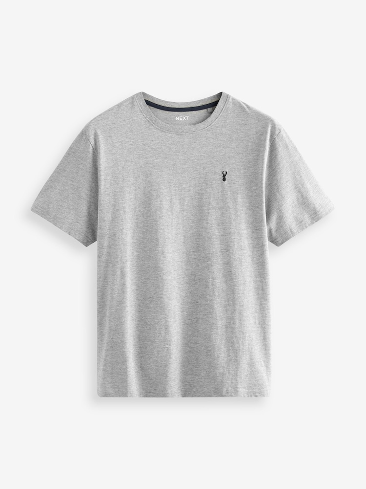 Burgundy Red/White/Grey/Black Regular Fit T-Shirts 4 Pack - Image 3 of 14