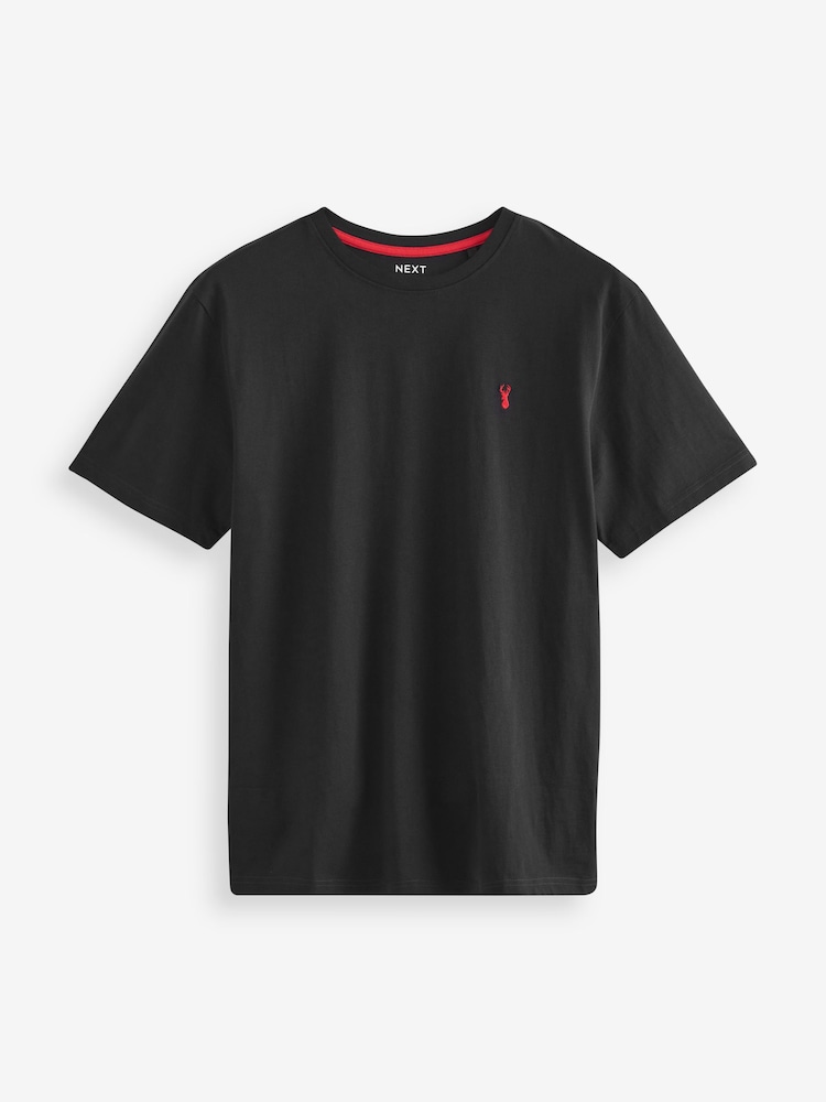 Burgundy Red/White/Grey/Black Regular Fit T-Shirts 4 Pack - Image 5 of 14