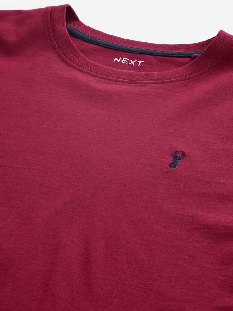 Burgundy Red/White/Grey/Black Regular Fit T-Shirts 4 Pack - Image 6 of 14