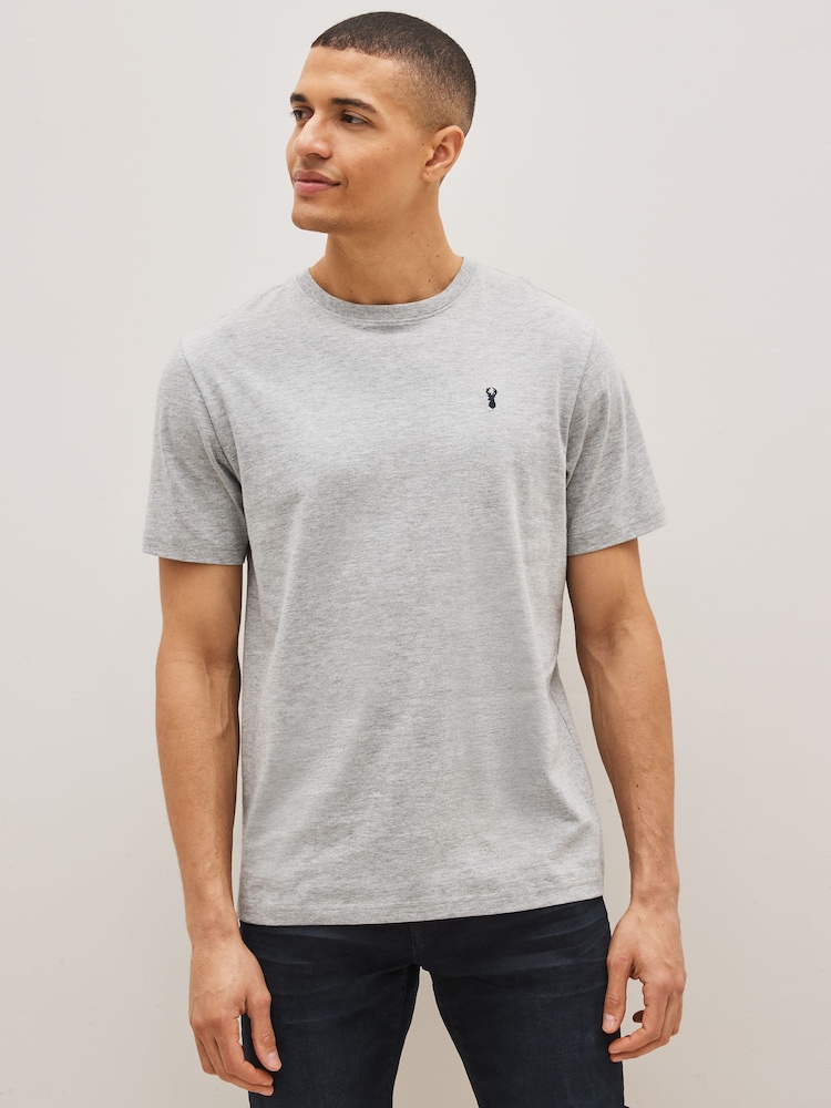 Burgundy Red/White/Grey/Black Regular Fit T-Shirts 4 Pack - Image 8 of 14