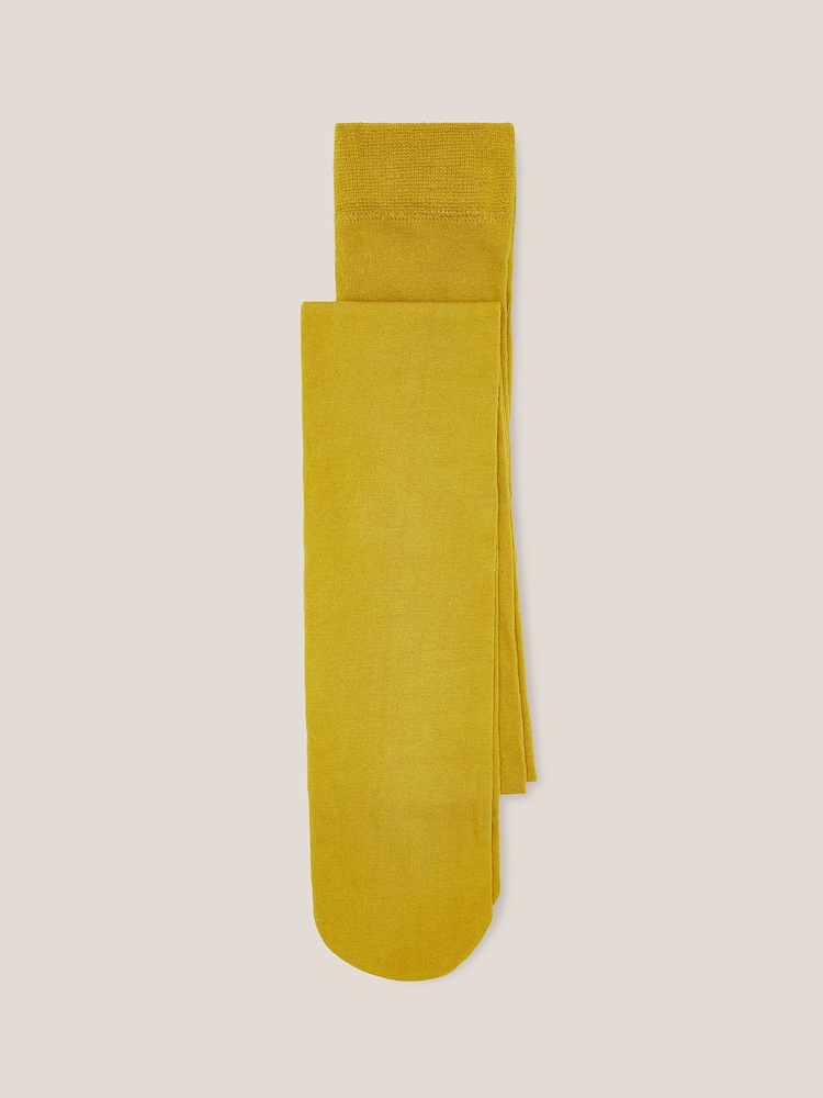 White Stuff Yellow Patty Plain Tights - Image 2 of 3