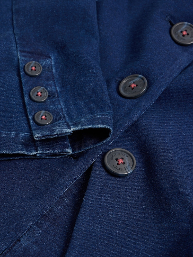 White Stuff Blue Olivia Cotton Jersey Blazer - Image 8 of 8